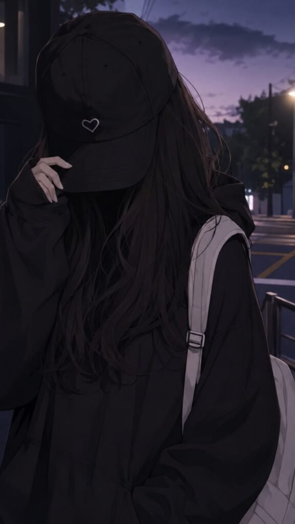 Aesthetic Black PFP Anime Girl