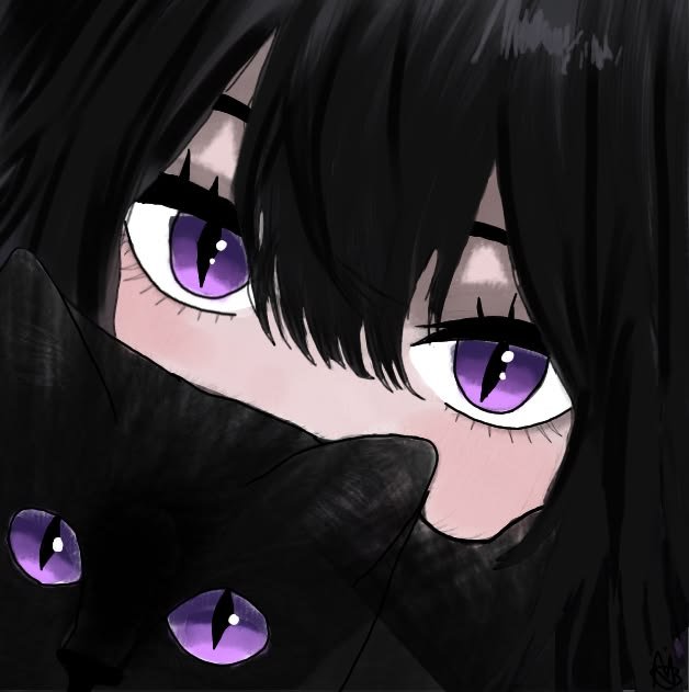 Aesthetic Black PFP Anime Girl