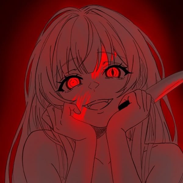 Aesthetic Red Anime Girl PFP
