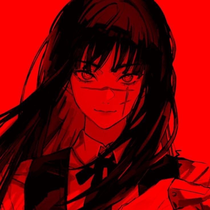 Aesthetic Red Anime Girl PFP