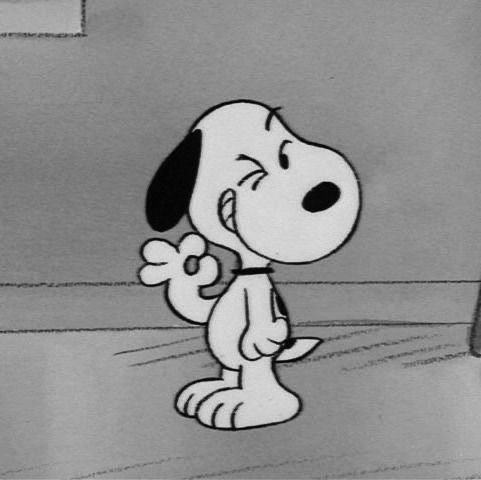 Cute Snoopy PFP Black And White