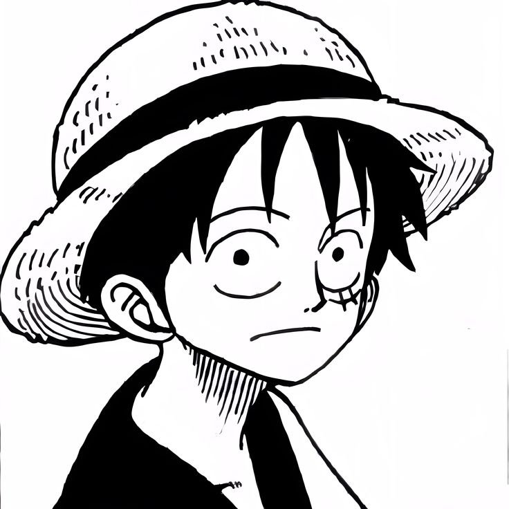 Luffy PFP Black And White