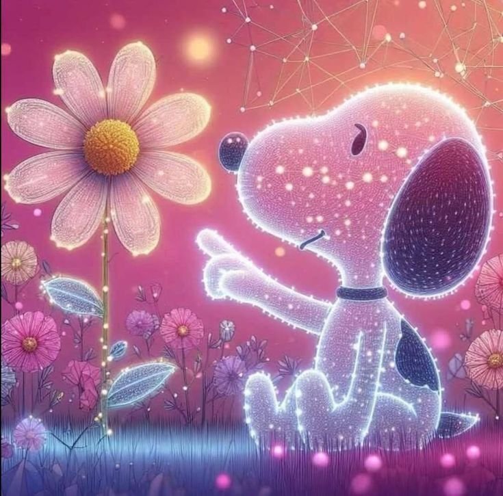 Neon Aesthetic Cute Snoopy PFP