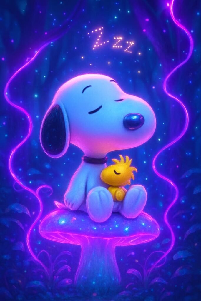 Neon Aesthetic Cute Snoopy PFP