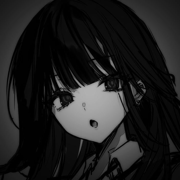 Anime Girl Black and White PFP Aesthetic