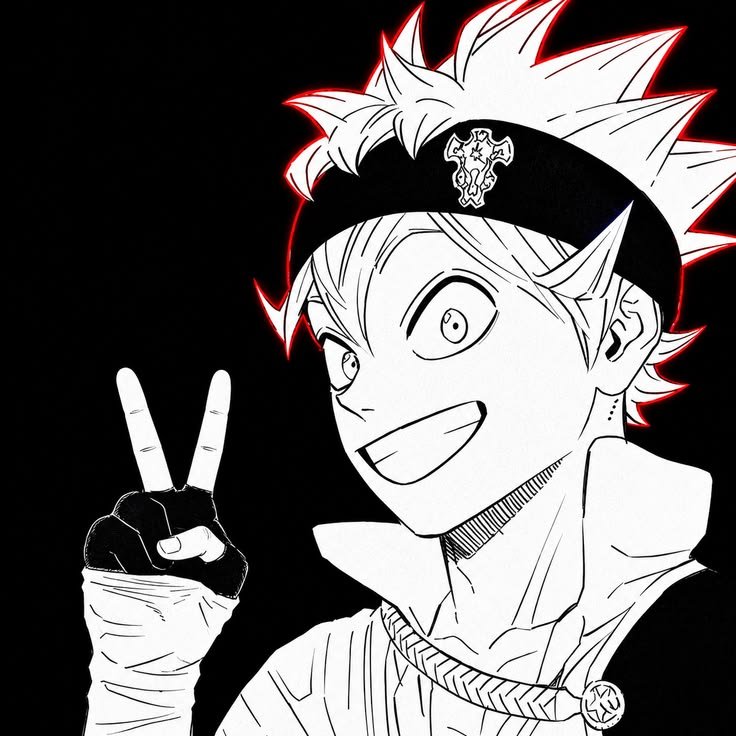 Asta PFP Black And White and Dark Asta PFP