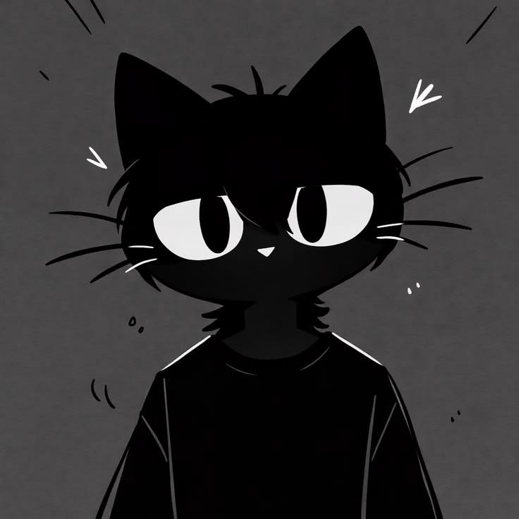 Cute Cat PFP Black
