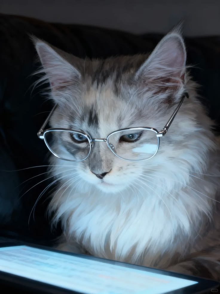 Cute Cat PFP With Glasses