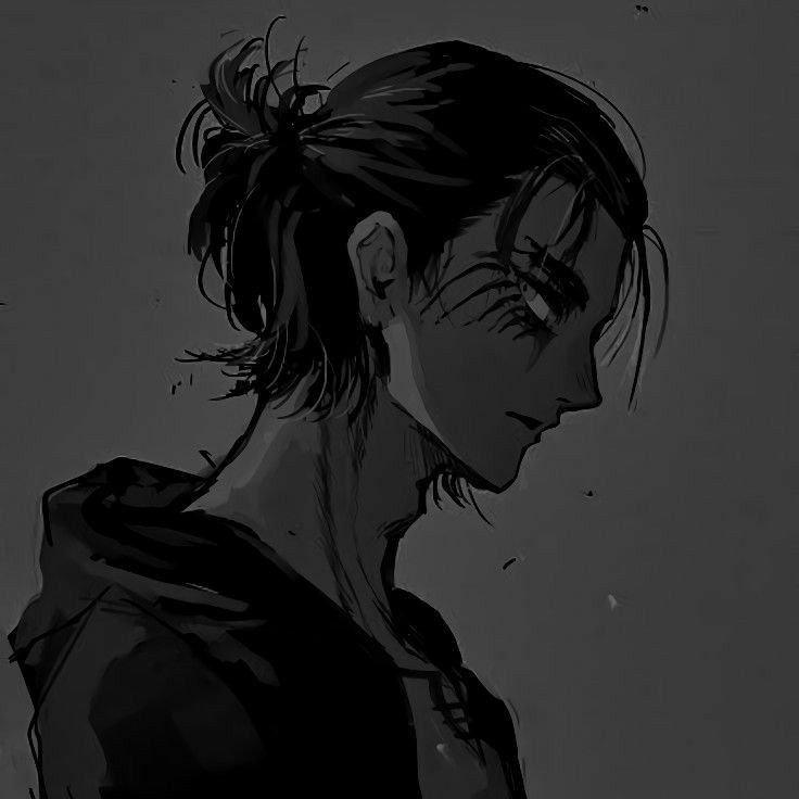 Eren Yeager PFP Black And White