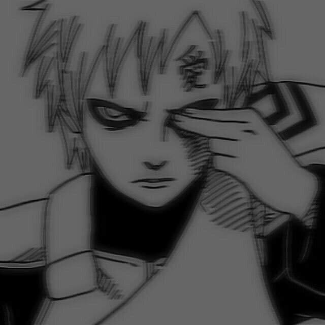 Gaara PFP Black and White