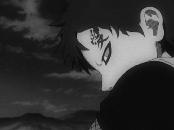 Gaara PFP Black and White