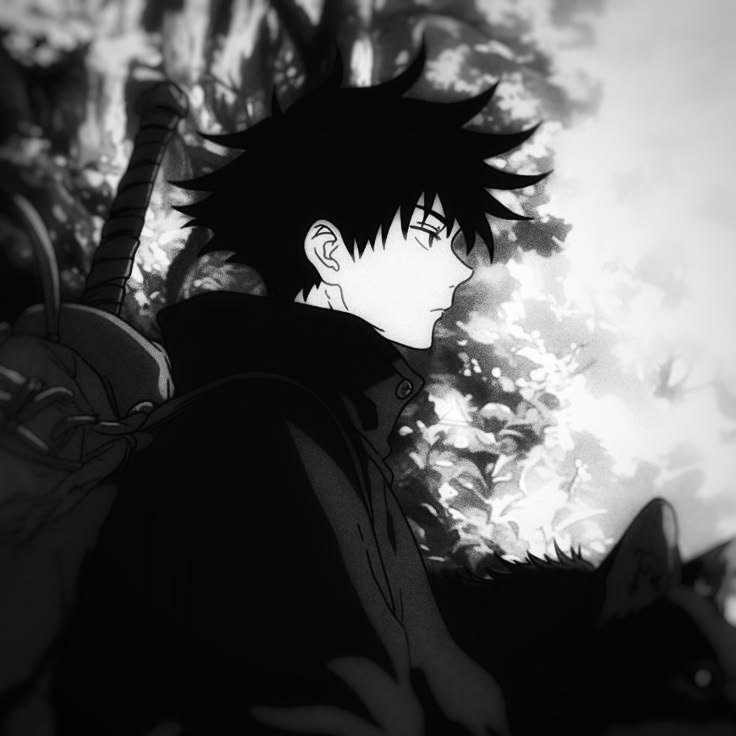 Megumi PFP Black And White