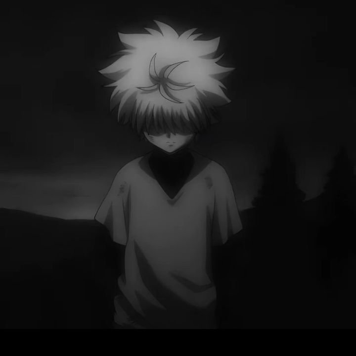 Sad Anime PFP Black and White