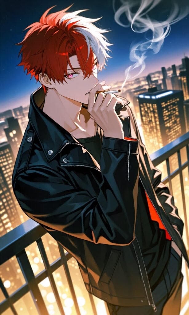 Smoking Anime Boy Wallpaper 4K