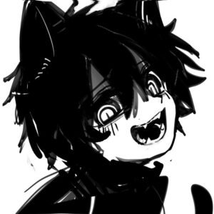 Femboy PFP Black and White 3