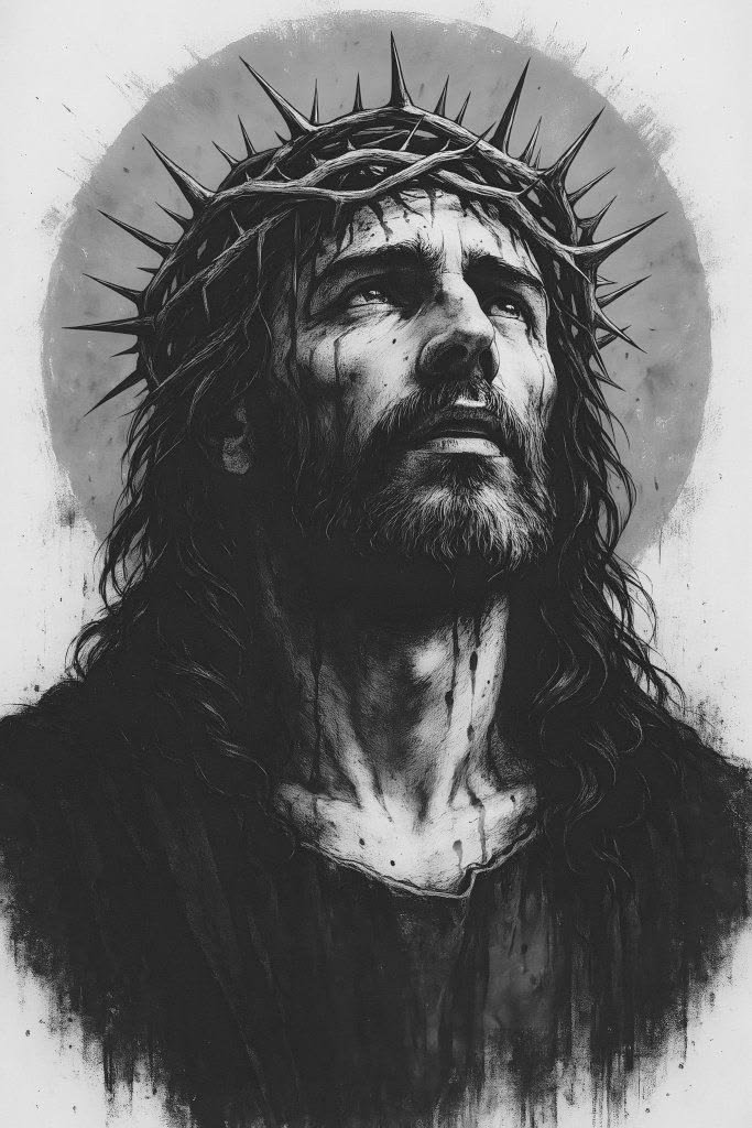 Jesus PFP Black And White 3